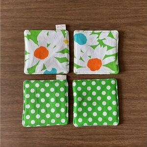 Vintage Daisy and Polka Dot Coasters Set